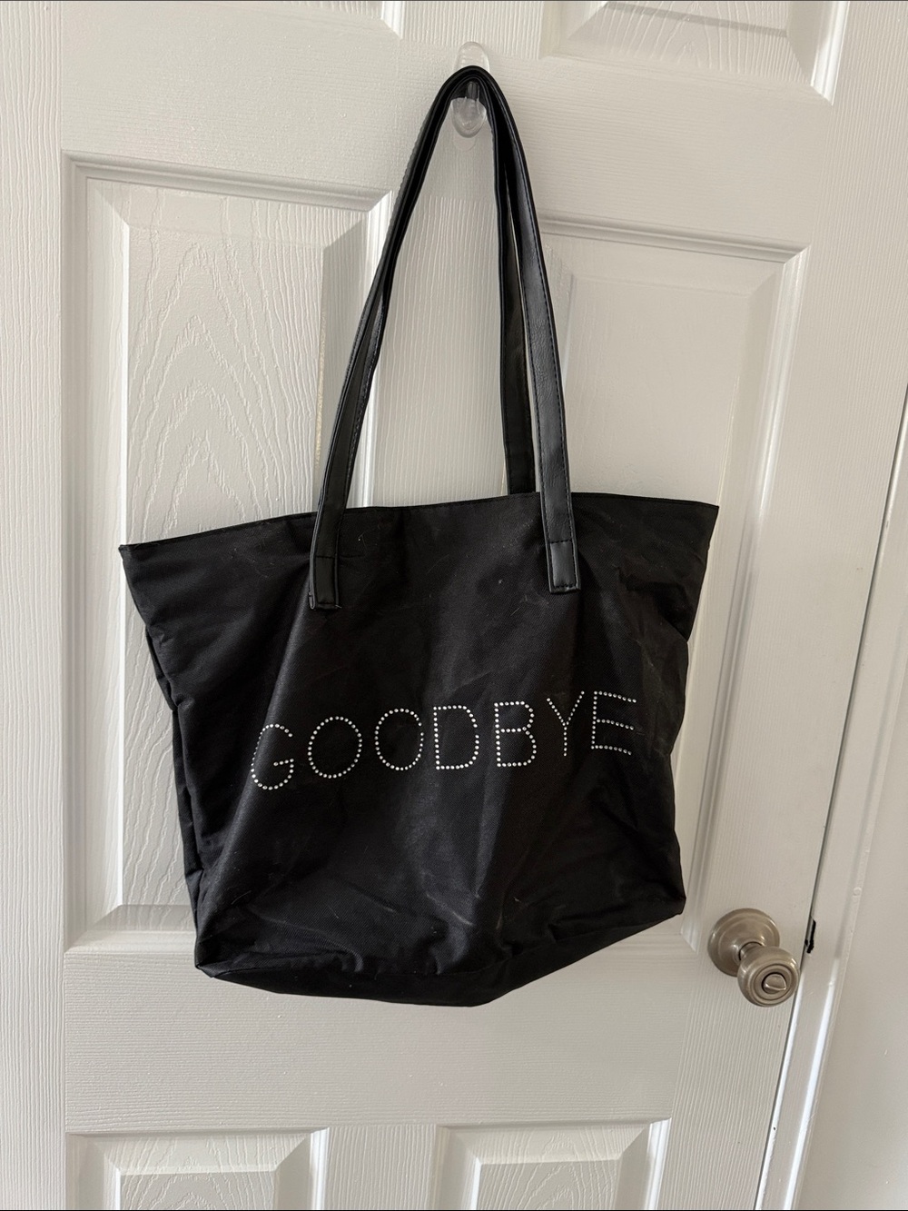 Black HELLO GOODBYE Studded Tote Bag - Women